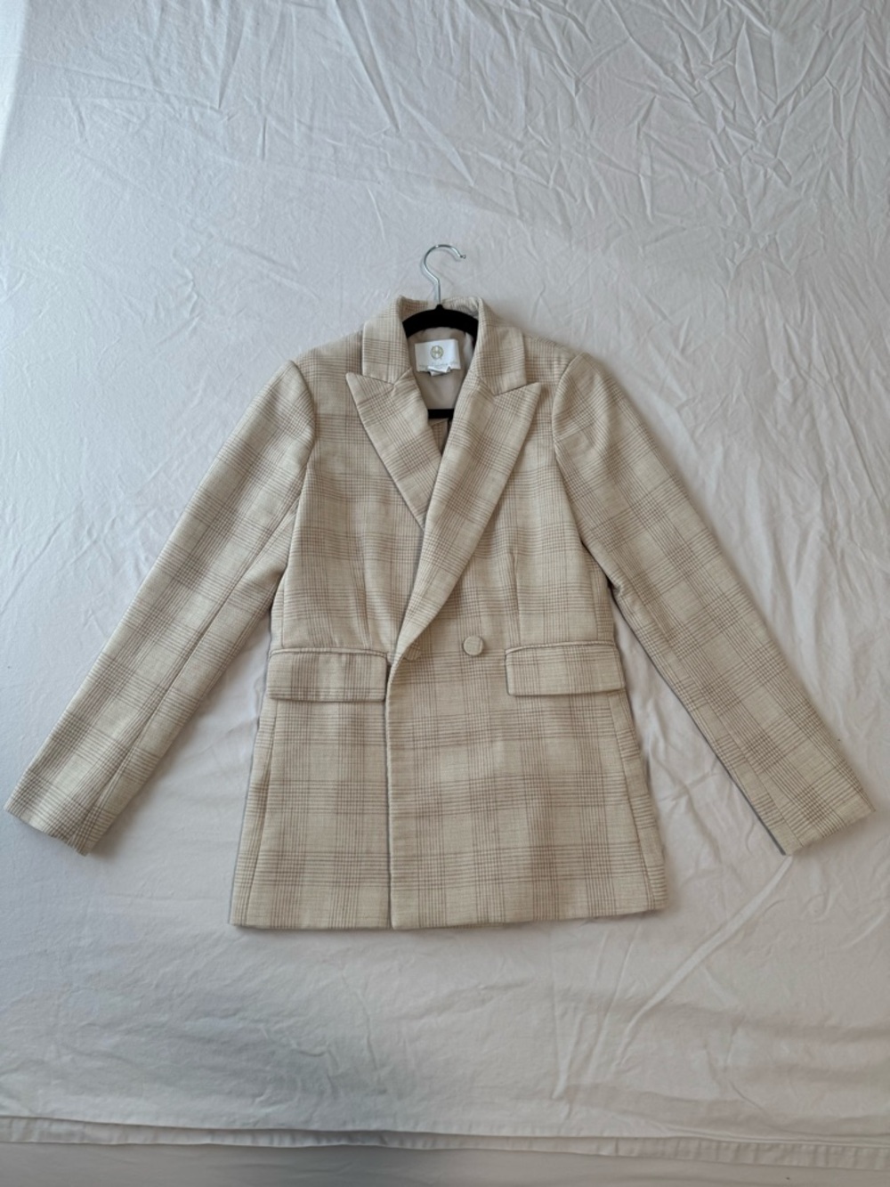 Beige Plaid Blazer